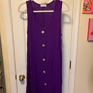 LARACE Purple Button-Down Midi Dress